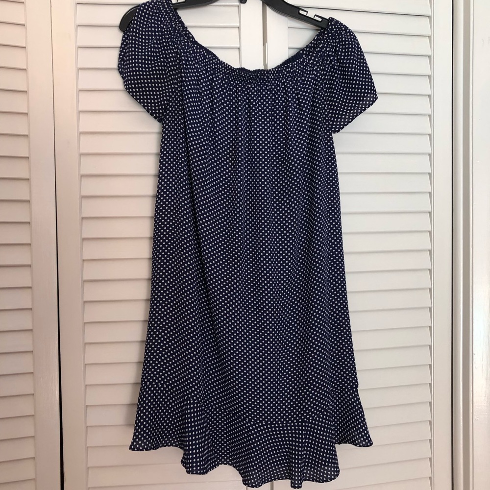 Polka dot cutest off the shoulder dress